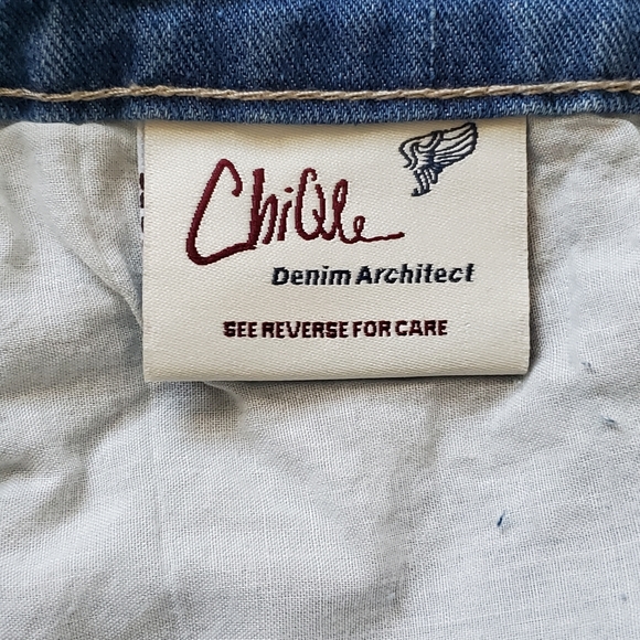 ChiQle Denim Skirt Destroyed Ripped Lace Patch - Picture 7 of 11